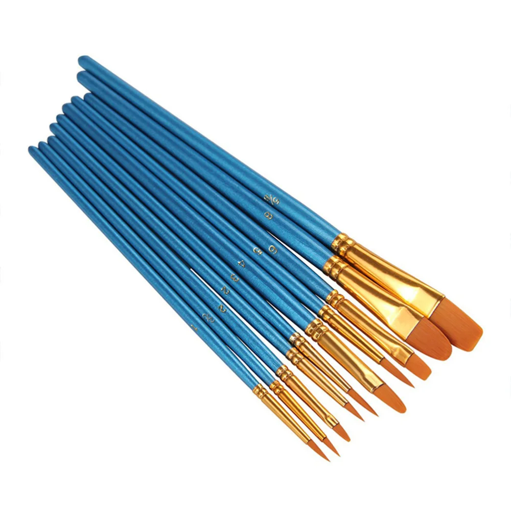 10pcs Paint Brushes Set Blue Watercolor Paintbrush Flat Brush Drawing Brushes Painting Kit
10pcs Paint Brushes Set Blue Watercolor Paintbrush Flat Brush Drawing Brushes Painting Kit
