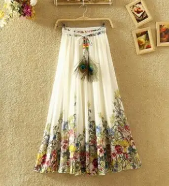1pcs/lot bohemian style woman casual chiffon print skirt lady summer Vintage print long skirt
1pcs/lot bohemian style woman casual chiffon print skirt lady summer Vintage print long skirt