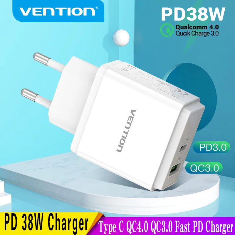 Vention 38W USB Charger Quick Charge 4.0 3.0 Type C PD Fast Charging for iPhone 13 12 USBC Charger with QC 4.0 3.0 Phone Charger
Vention 38W USB Charger Quick Charge 4.0 3.0 Type C PD Fast Charging for iPhone 13 12 USBC Charger with QC 4.0 3.0 Phone Charger