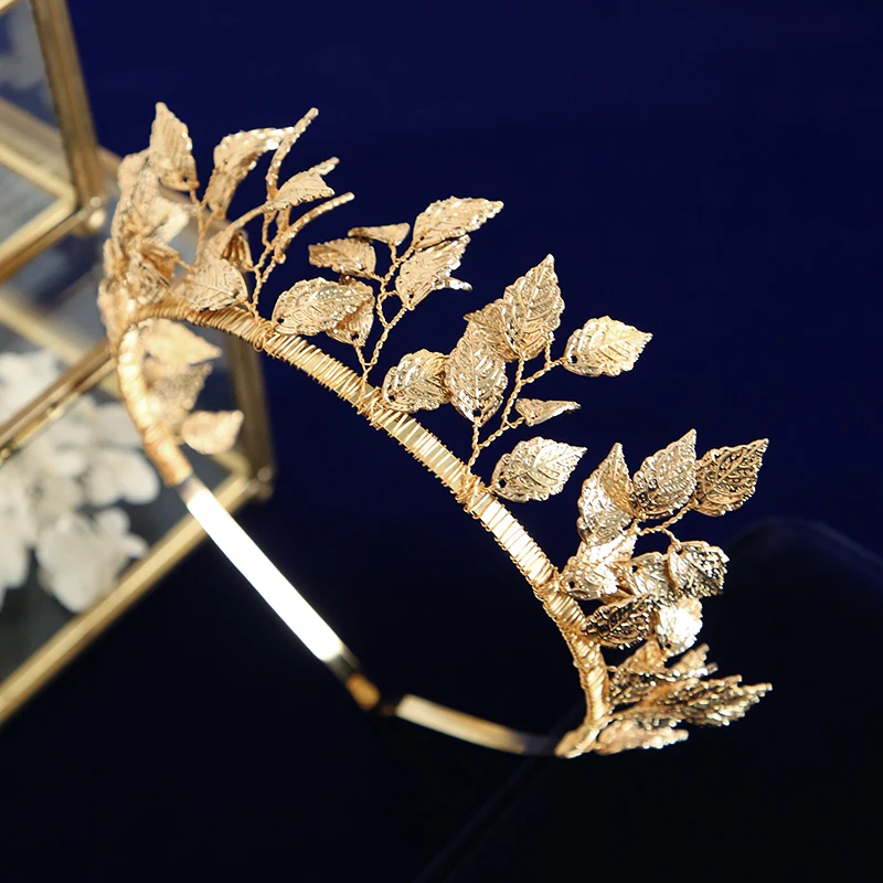 Bavoen Великолепный ручной жемчуг золото Hairbands Кристалл невесты тиара Банданы для