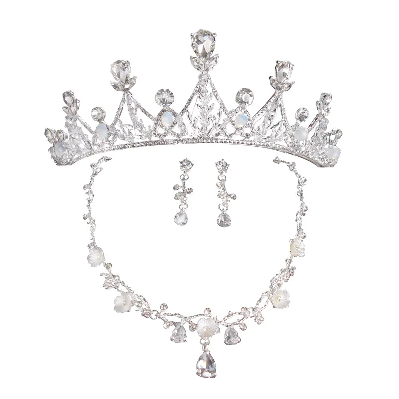Bridal Headdress Crown Necklace Earrings Three Piece jewelry sets Wedding Jewelry Bridal Accessories 
Bridal Headdress Crown Necklace Earrings Three Piece jewelry sets Wedding Jewelry Bridal Accessories