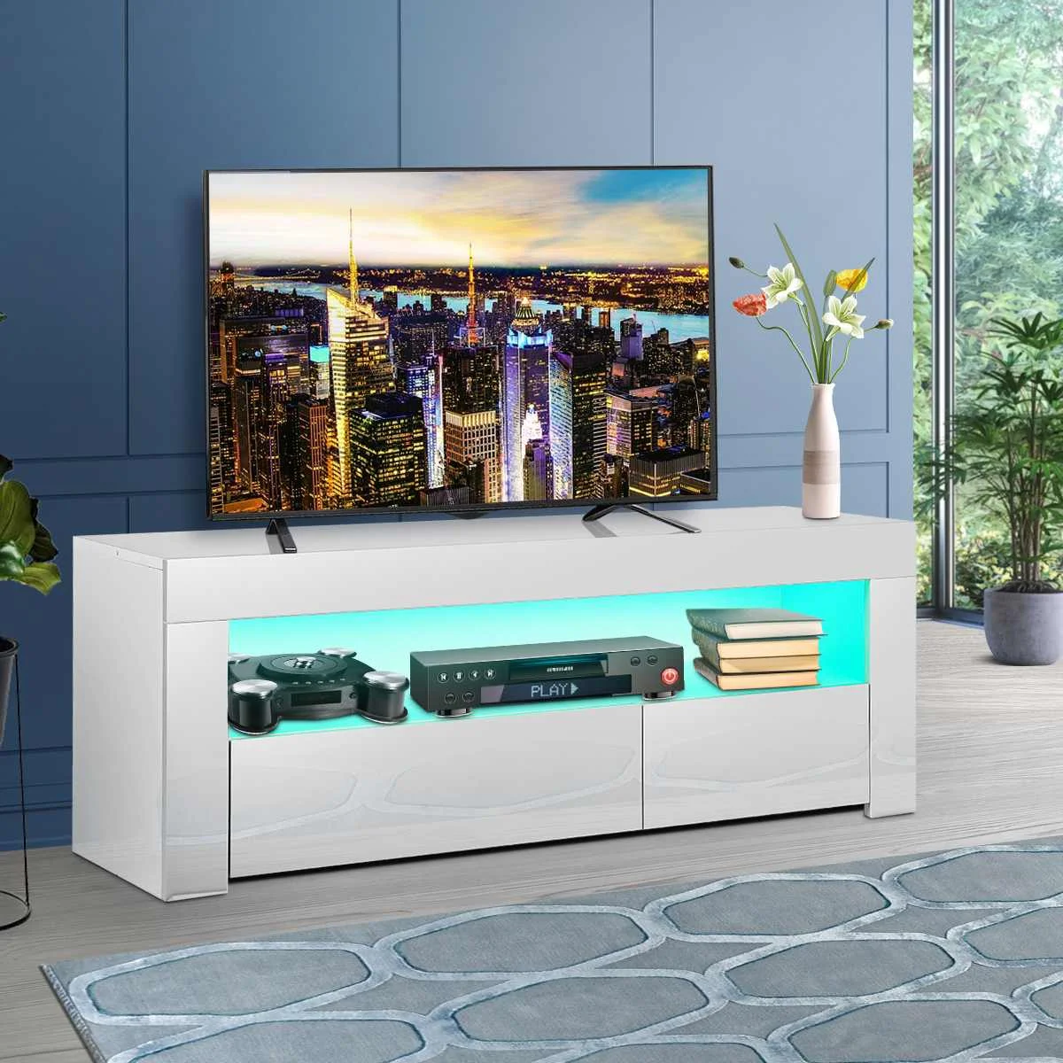 120*35*45cm RGB LED TV Cabinet Console Living Room Furniture TV Stand with Drawer Cabinet Storage Modern TV Furniture for Home
120*35*45cm RGB LED TV Cabinet Console Living Room Furniture TV Stand with Drawer Cabinet Storage Modern TV Furniture for Home