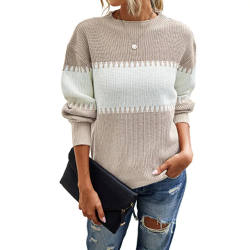 Casual Loose Round Neck Striped Sweater Women Winter Clothes Vintage Plus Size Knit Long Sleeve Top Pullovers Knitwear Y2K
Casual Loose Round Neck Striped Sweater Women Winter Clothes Vintage Plus Size Knit Long Sleeve Top Pullovers Knitwear Y2K