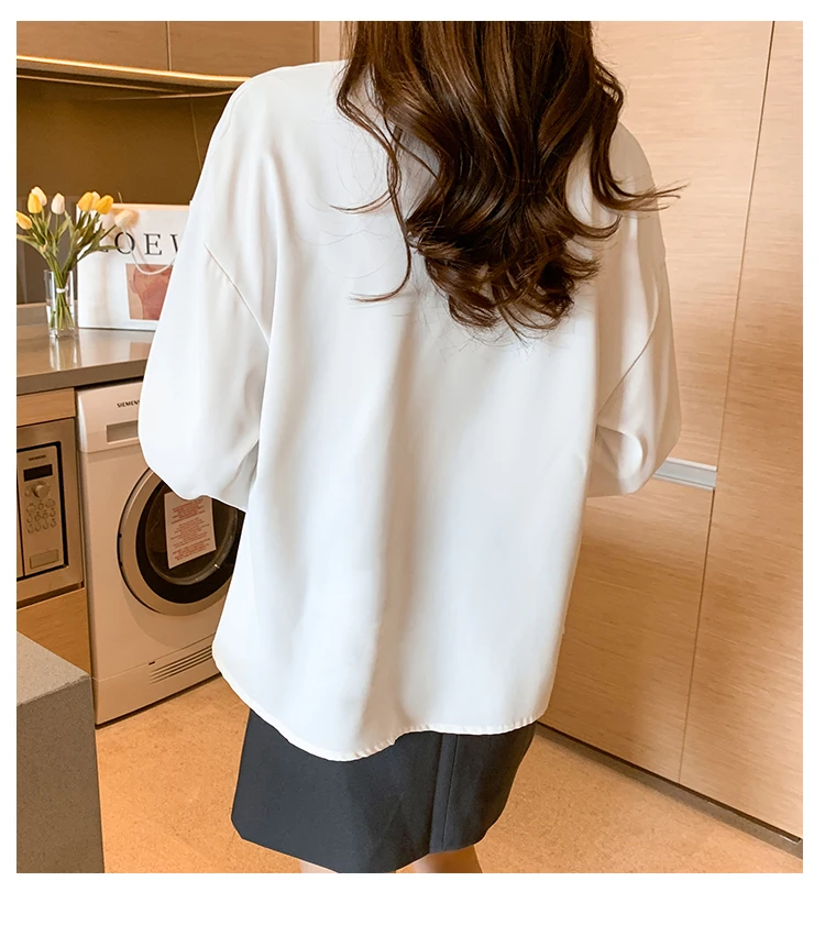 Houthion New Chiffon Women's Blouses Fashion Shirt Long Sleeve Top Summer Breasted Office Lady Button Loose Printed Blouse
Houthion New Chiffon Women's Blouses Fashion Shirt Long Sleeve Top Summer Breasted Office Lady Button Loose Printed Blouse
