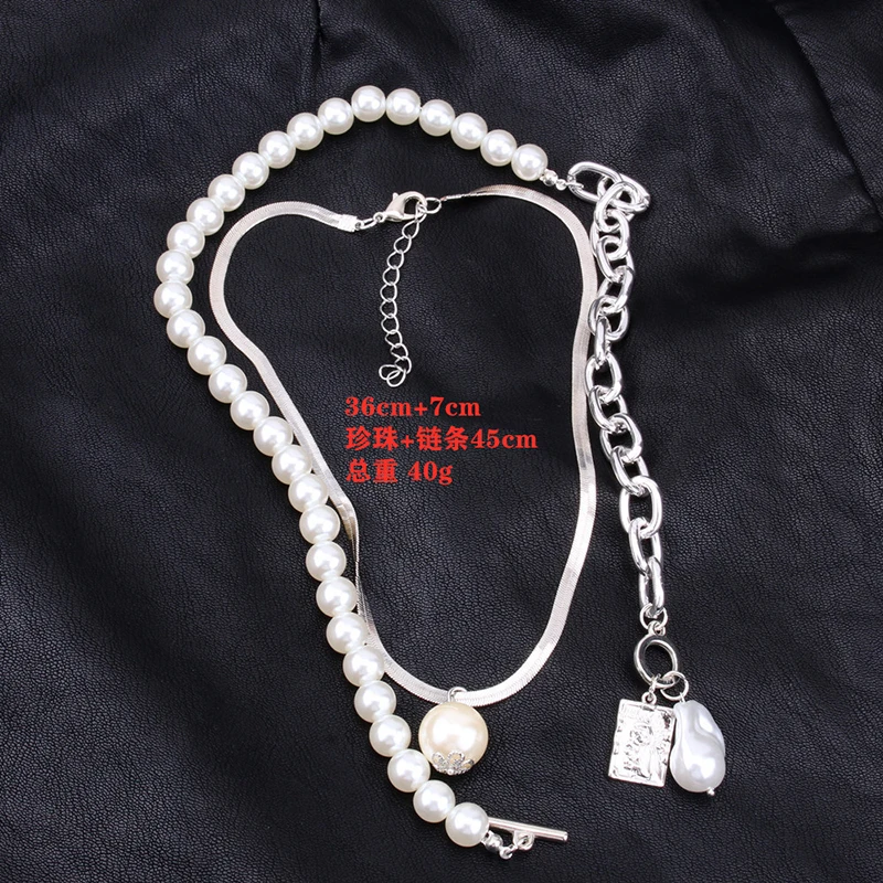 Fashion Chain Pearl Necklace For Women Baroque Pearl Metal Charm Pendants Necklaces Choker Snake Chain Jewelry Gold Silver Color
Fashion Chain Pearl Necklace For Women Baroque Pearl Metal Charm Pendants Necklaces Choker Snake Chain Jewelry Gold Silver Color