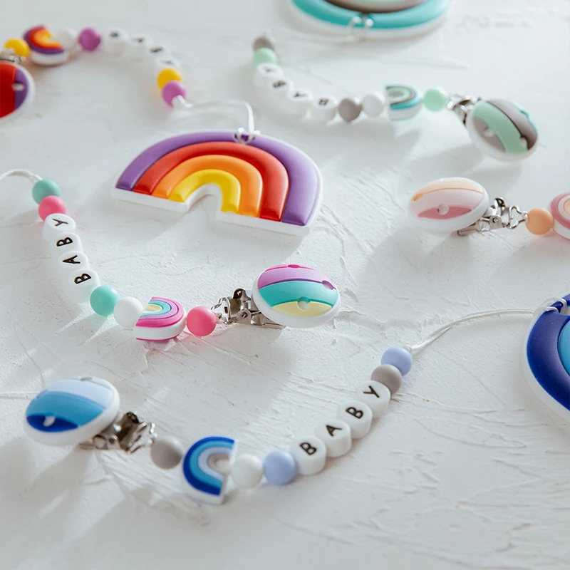 1PC New Silicone Baby Pacifier Clip Multicolor Rainbow Pacifier Chain For Baby Teething Soother Baby Chew Toy
1PC New Silicone Baby Pacifier Clip Multicolor Rainbow Pacifier Chain For Baby Teething Soother Baby Chew Toy