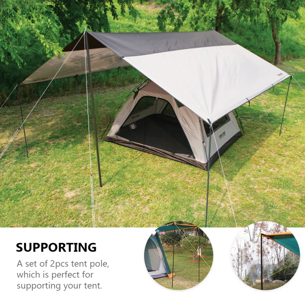 1 set of 2pcs Tent Support Poles Iron Tarp Poles Outdoor Camping Tent Rack
1 set of 2pcs Tent Support Poles Iron Tarp Poles Outdoor Camping Tent Rack