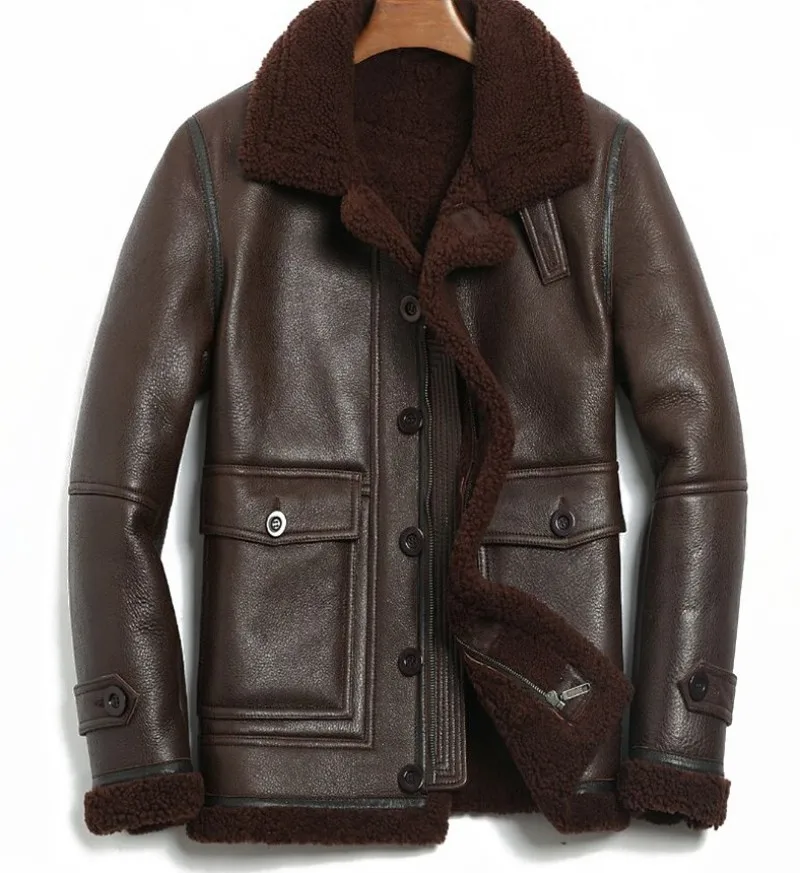 Luxury Shearling Men Thick Winter Biker Jacket Single Breasted Military Real Fur Sheepskin Coat Brand Warm Bomber Outwear
Luxury Shearling Men Thick Winter Biker Jacket Single Breasted Military Real Fur Sheepskin Coat Brand Warm Bomber Outwear