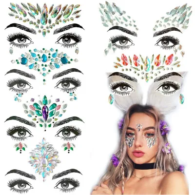 6 Pcs Adhesive Temporary Tattoo Stickers Face Jewels Festival Party Body Gems Rhinestone Glitter Flash Tattoos Stickers Make Up
6 Pcs Adhesive Temporary Tattoo Stickers Face Jewels Festival Party Body Gems Rhinestone Glitter Flash Tattoos Stickers Make Up