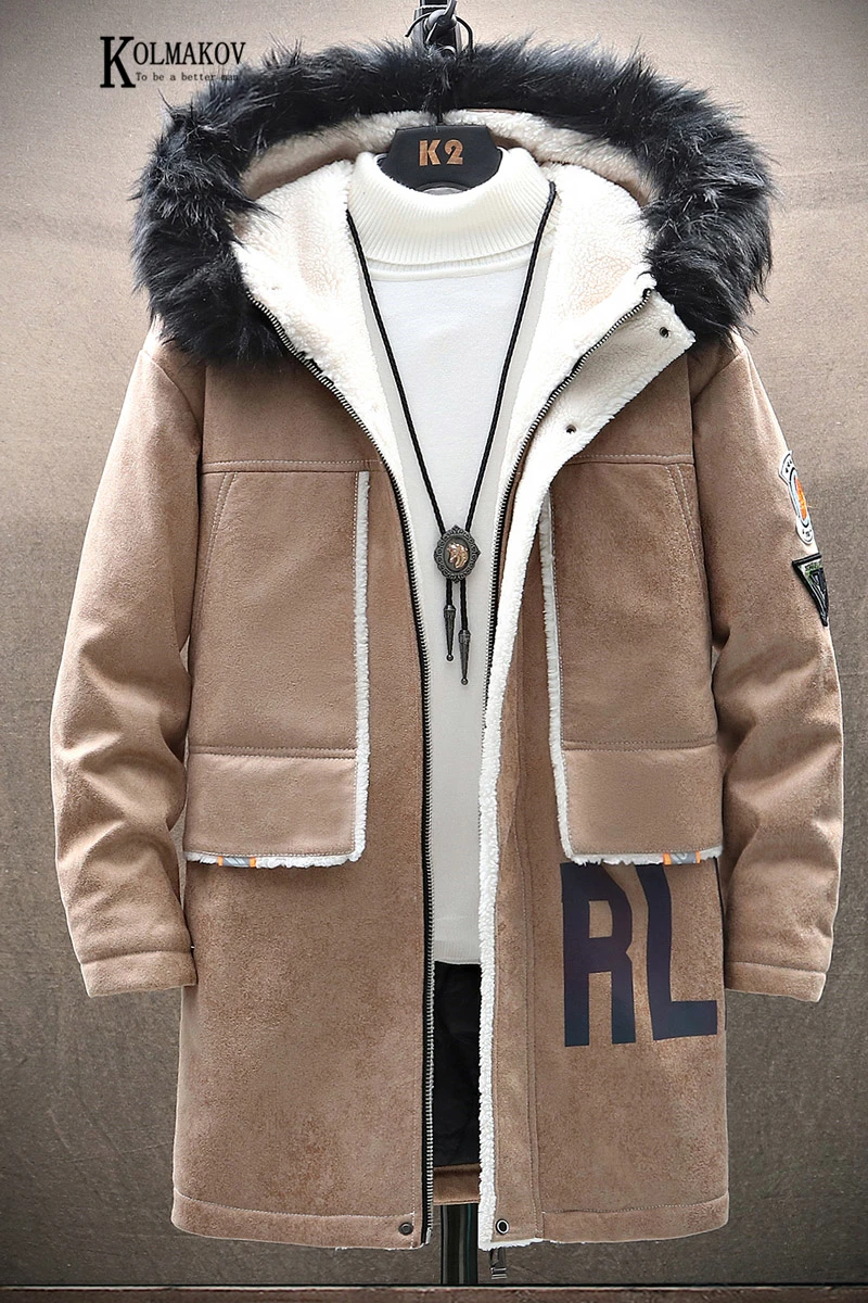 KOLMAKOV 2020 New Shearling Men Hooded Cotton-Padded Clothes Lamb Wool Long Coat Fur Collar Overcoat Male 4 Color Size M-3XL
KOLMAKOV 2020 New Shearling Men Hooded Cotton-Padded Clothes Lamb Wool Long Coat Fur Collar Overcoat Male 4 Color Size M-3XL