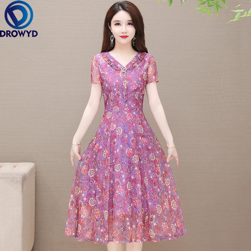 Women's Dress Fashion Casual Dresses Short Sleeve V-neck Dress Printing Summer New Korean Thin Large Size Chiffon Party Vestidos
Women's Dress Fashion Casual Dresses Short Sleeve V-neck Dress Printing Summer New Korean Thin Large Size Chiffon Party Vestidos