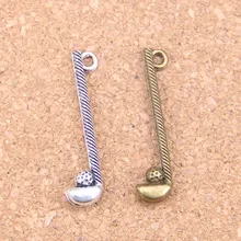 96pcs Charms golf club ball 32x8mm Antique Pendants,Vintage Tibetan Silver Jewelry,DIY for bracelet necklace