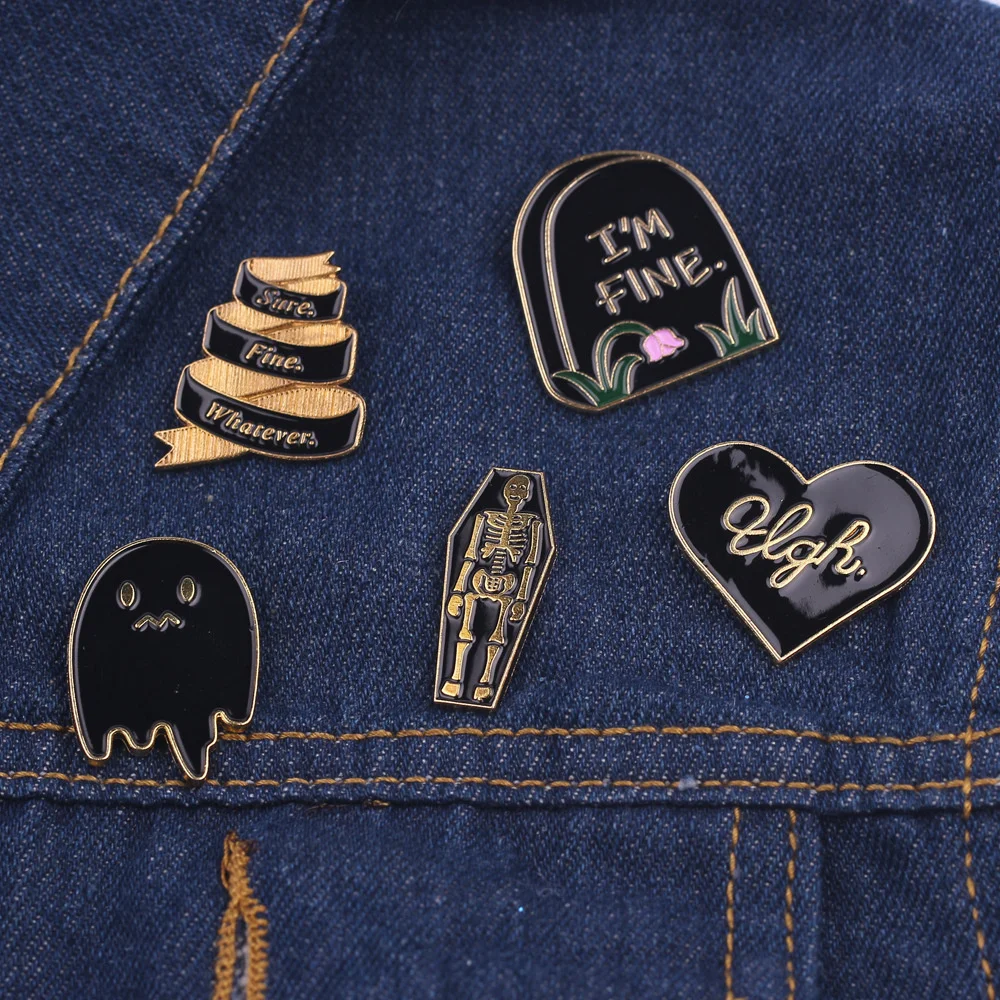 Black Metal Dripping Brooch Personality Punk Heart Skull Coffin Ghost Cartoon Costume Lapel Pin Jewelry Gift For Men And Women
Black Metal Dripping Brooch Personality Punk Heart Skull Coffin Ghost Cartoon Costume Lapel Pin Jewelry Gift For Men And Women