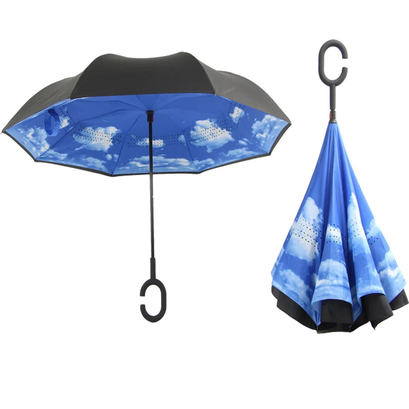 Creative Folding Long Shank Double Layer Inverted Umbrella Reverse C-Hook Male Windproof Golf Parapluie Reverse Umbrella For Car
Creative Folding Long Shank Double Layer Inverted Umbrella Reverse C-Hook Male Windproof Golf Parapluie Reverse Umbrella For Car