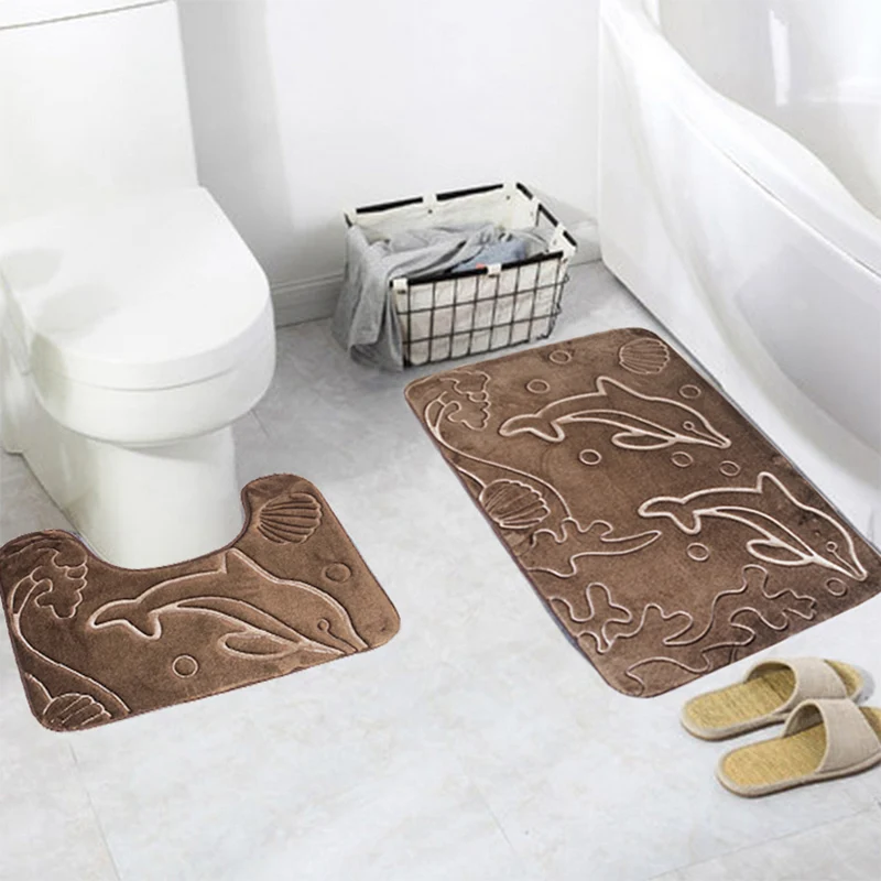 2Pcs/Lot Dolphin Style 3D Bath Mat Toilet Rug U Shape Pad Non-Slip Floor Mat Flannel Kitchen Bathroom Carpet Bath Rug Tapete
2Pcs/Lot Dolphin Style 3D Bath Mat Toilet Rug U Shape Pad Non-Slip Floor Mat Flannel Kitchen Bathroom Carpet Bath Rug Tapete