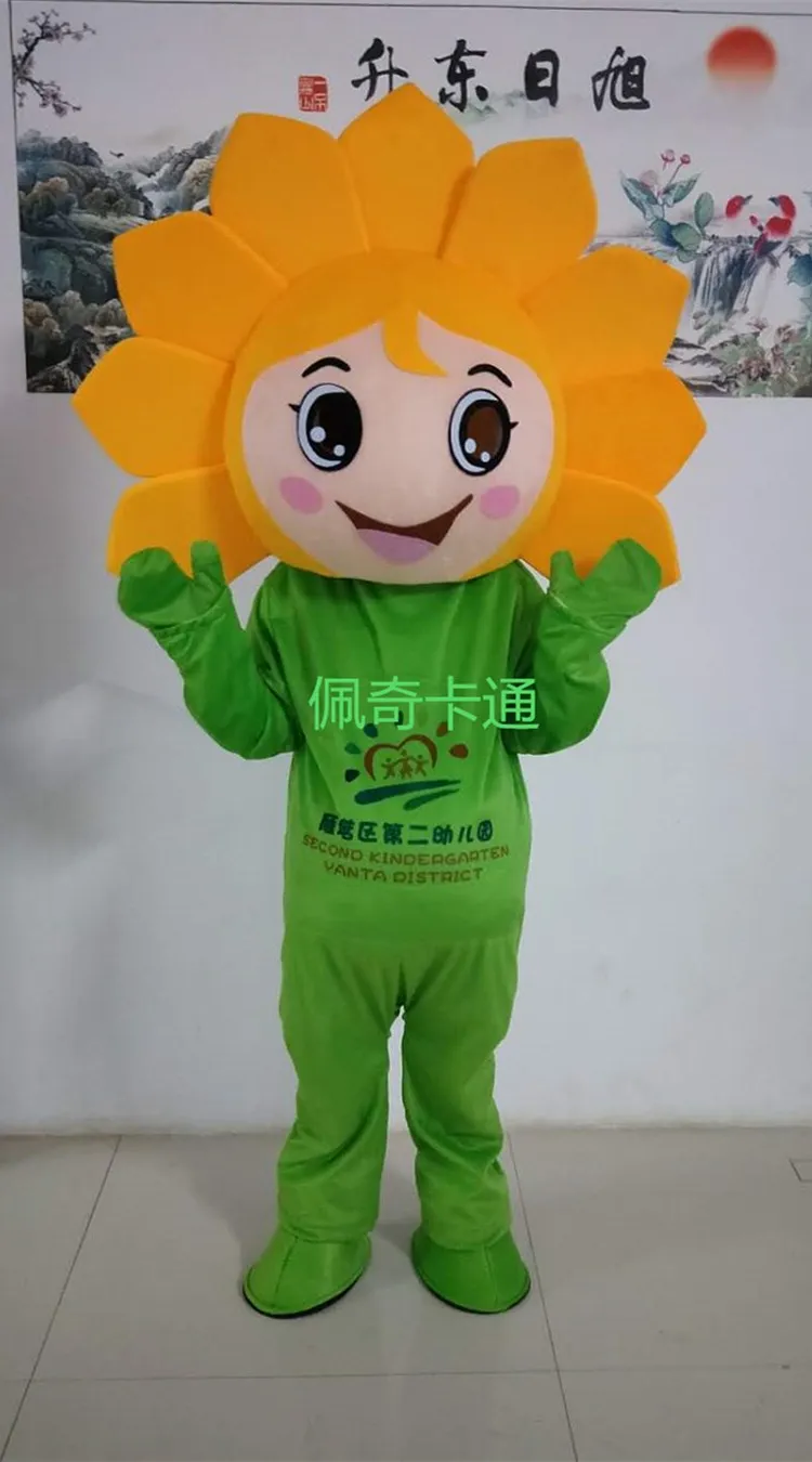 

Sunflower Mascot Costume Sun Flower Adult Size Cartoon Party Outfits Clothing Advertising Carnival Halloween Easter Party Mascot