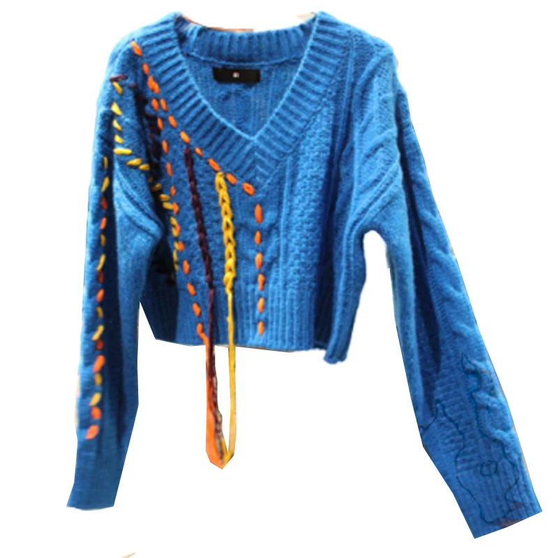 Net red tassel short color matching Pullover Sweater for women autumn / winter 2020 new Korean casual V-Neck Sweater Top
Net red tassel short color matching Pullover Sweater for women autumn / winter 2020 new Korean casual V-Neck Sweater Top