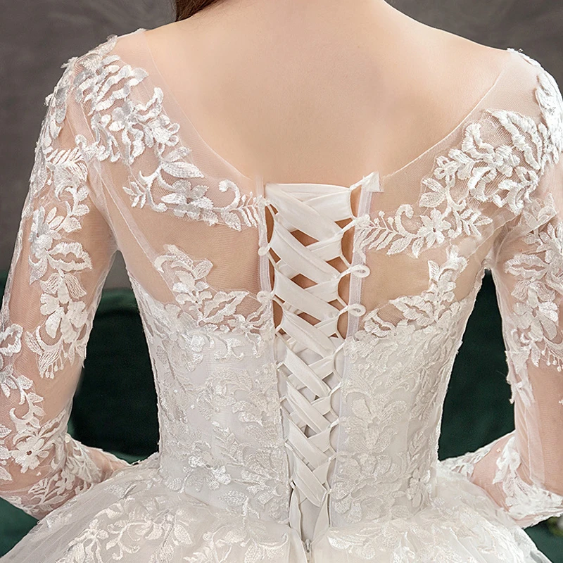 Wedding Dresses Illusion O-Neck Full Tulle Embroidery Backless Floor-Length Luxury White Elegant Fashion Women Bride Gown GB218
Wedding Dresses Illusion O-Neck Full Tulle Embroidery Backless Floor-Length Luxury White Elegant Fashion Women Bride Gown GB218