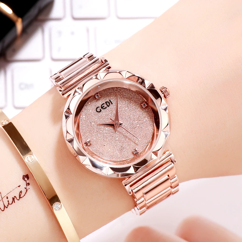 GEDI Fashion Women's Watches Top Brand Luxury Quartz Wristwatches Casual Rose Gold Stainless Steel Ladies Watch Relogio Feminino
GEDI Fashion Women's Watches Top Brand Luxury Quartz Wristwatches Casual Rose Gold Stainless Steel Ladies Watch Relogio Feminino