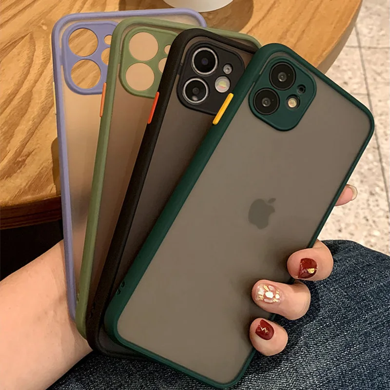 Прозрачный матовый чехол для iPhone люксовый 12 Mini Pro Max 11 13 SE 2nd XR XS X 6 7 8 Plus | Мобильные