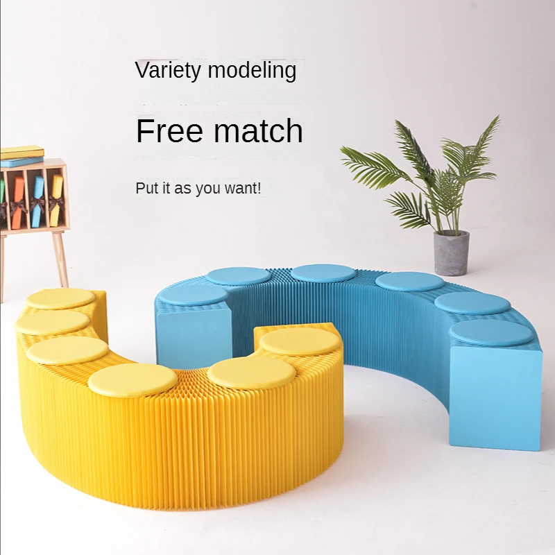 Three-seater organ folding paper stool creative expansion portable space-saving furniture sofa entryway kraft paper bench
Three-seater organ folding paper stool creative expansion portable space-saving furniture sofa entryway kraft paper bench