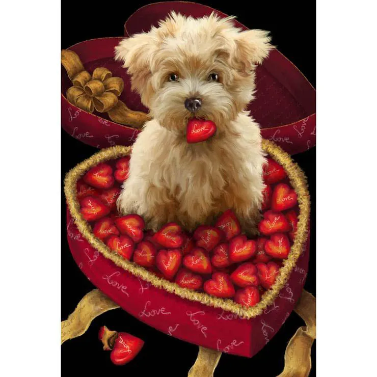 

5d diy diamond Painting Love Heart Dog chocolate Full Drill Diamond embroidery Cross Stitch Mosaic Craft Kit Home Decor Gift