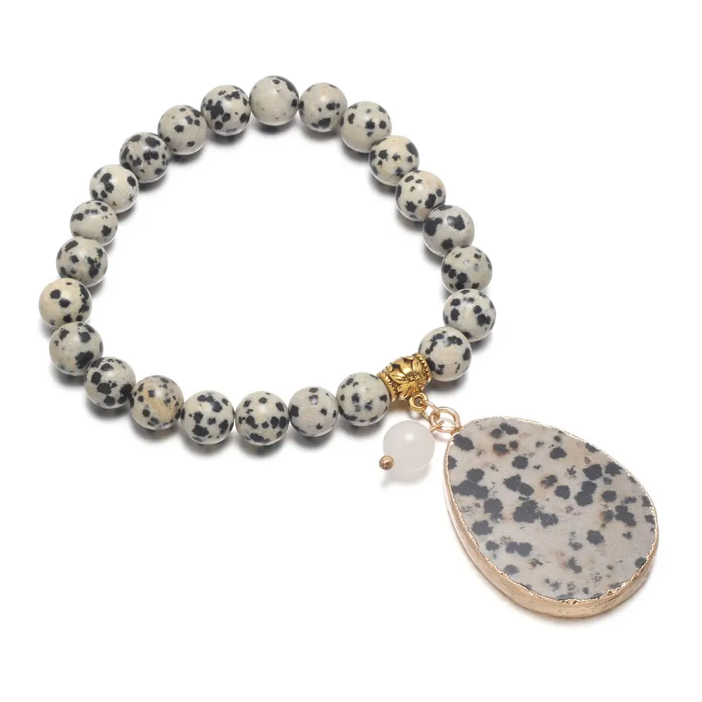 High Quality Bracelet Bangle Natural Stone Damation Jasper Round Beads With Pendant Bracelets for Men Women Charm Jewelry Gifts
High Quality Bracelet Bangle Natural Stone Damation Jasper Round Beads With Pendant Bracelets for Men Women Charm Jewelry Gifts