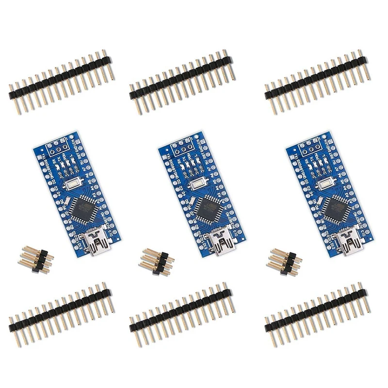3 Pcs Arduino Pro Mini Nano V3.0 ATmega328P 5V 16M Microcontroller Kit Without USB Cable for Arduino Nano V3.0
3 Pcs Arduino Pro Mini Nano V3.0 ATmega328P 5V 16M Microcontroller Kit Without USB Cable for Arduino Nano V3.0