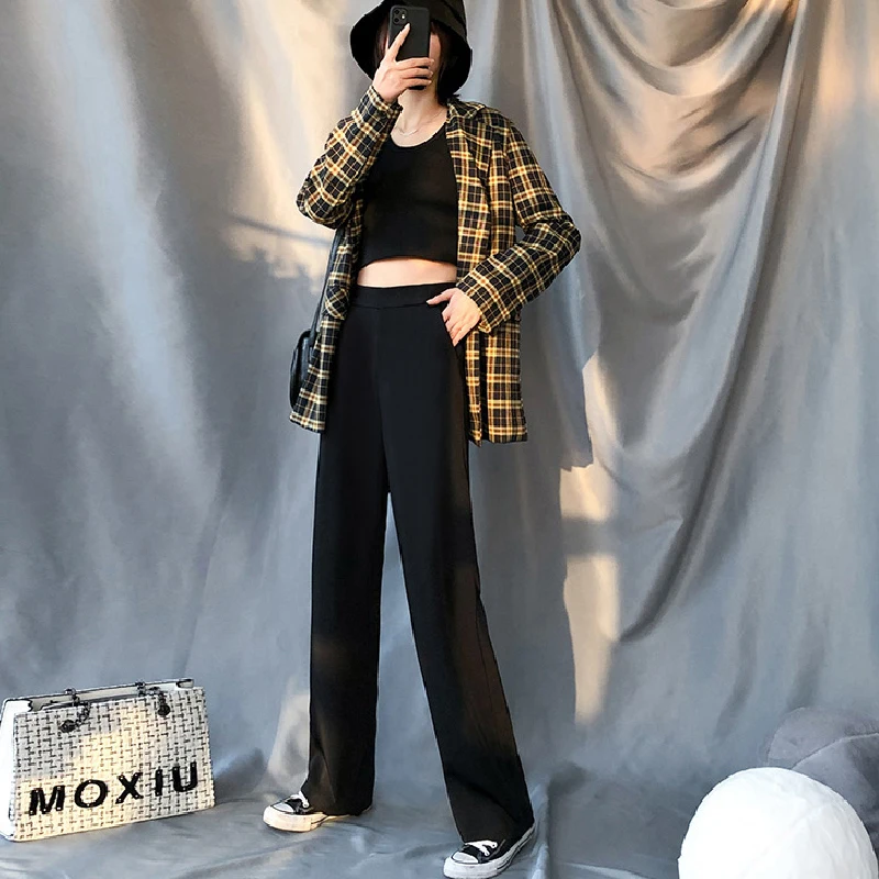 Women's Spring Autumn Style Wide Leg Pants Women's Elastic Waist Casual Solid Color Pocket Korean Loose Ankle-Length Pant KK0209
Women's Spring Autumn Style Wide Leg Pants Women's Elastic Waist Casual Solid Color Pocket Korean Loose Ankle-Length Pant KK0209