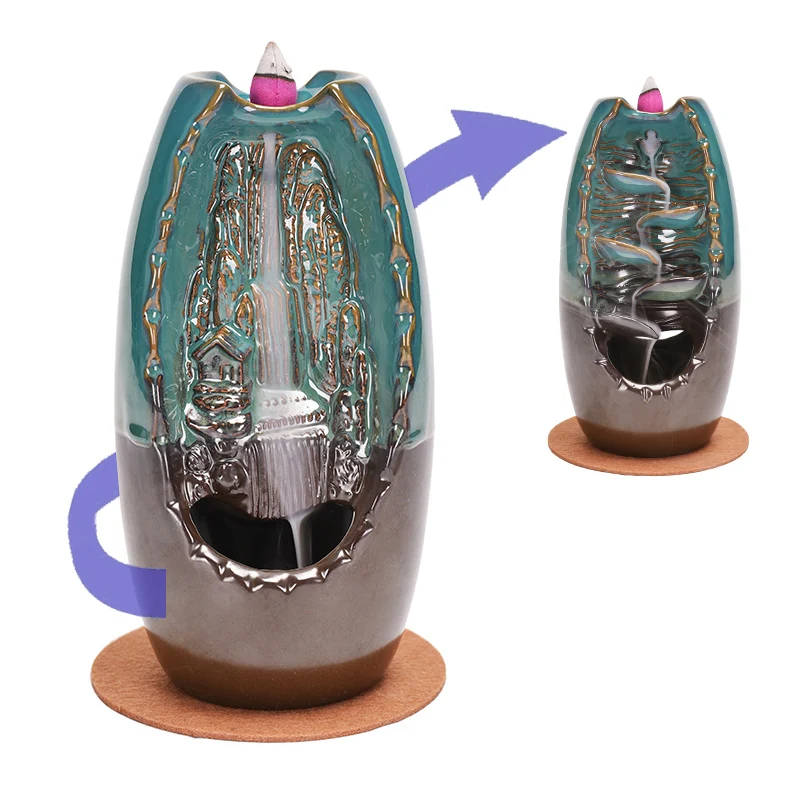 Creative Double-sided Incense Burner Smoke Waterfall Backflow Incense Burner Home Decor Ceramic Incense Holder Handicrafts Gift
Creative Double-sided Incense Burner Smoke Waterfall Backflow Incense Burner Home Decor Ceramic Incense Holder Handicrafts Gift