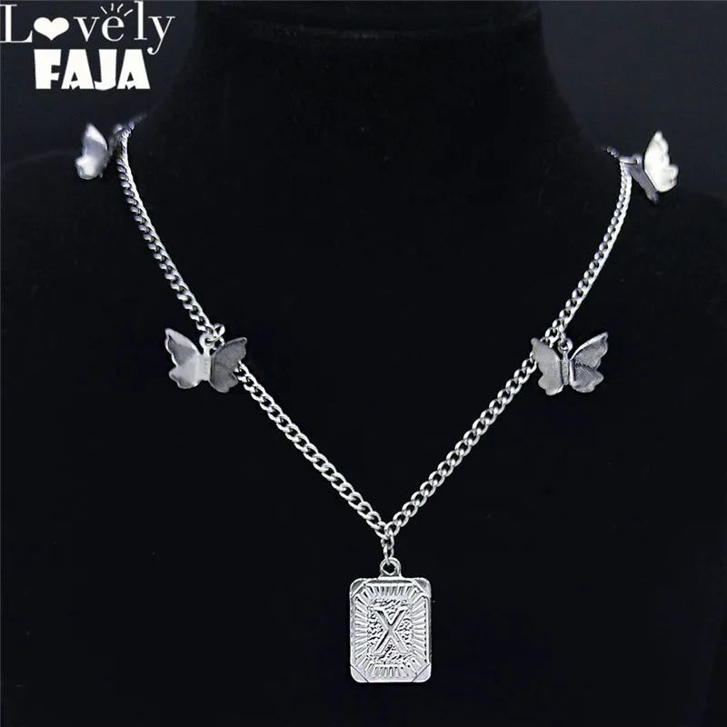 Hip Hop Butterfly Stainless Steel X Letter Necklaces Silver Color Pendant Necklace Jewelry collier papillons femme N7002XS03
Hip Hop Butterfly Stainless Steel X Letter Necklaces Silver Color Pendant Necklace Jewelry collier papillons femme N7002XS03