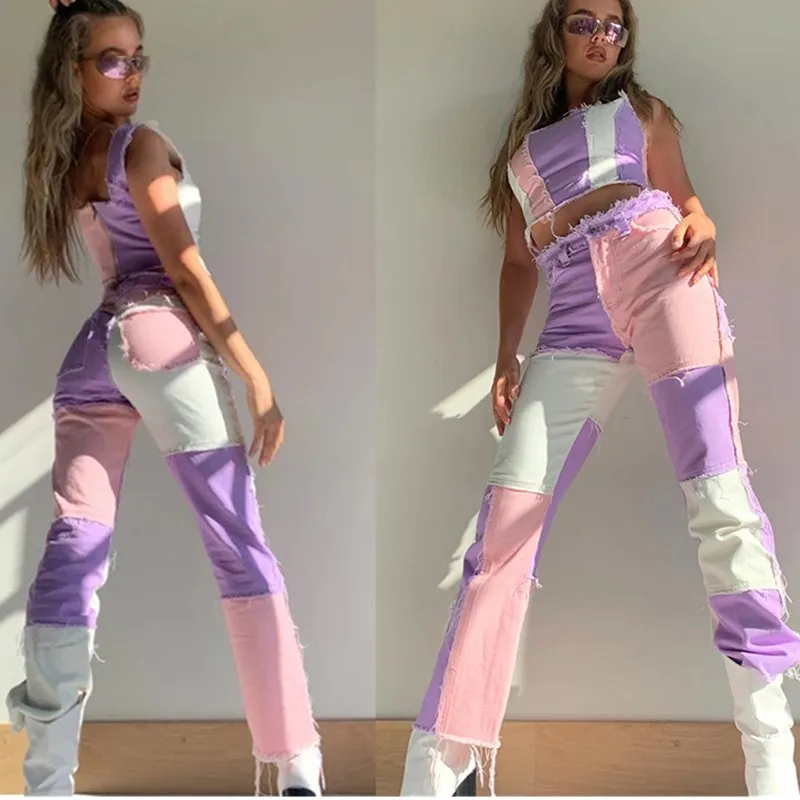 2020 NewColor Block High Waist Flare Jeans With Pockets Streetwear Sexy Ladies Trousers Bell Bottoms Skinny Jean Pants
2020 NewColor Block High Waist Flare Jeans With Pockets Streetwear Sexy Ladies Trousers Bell Bottoms Skinny Jean Pants