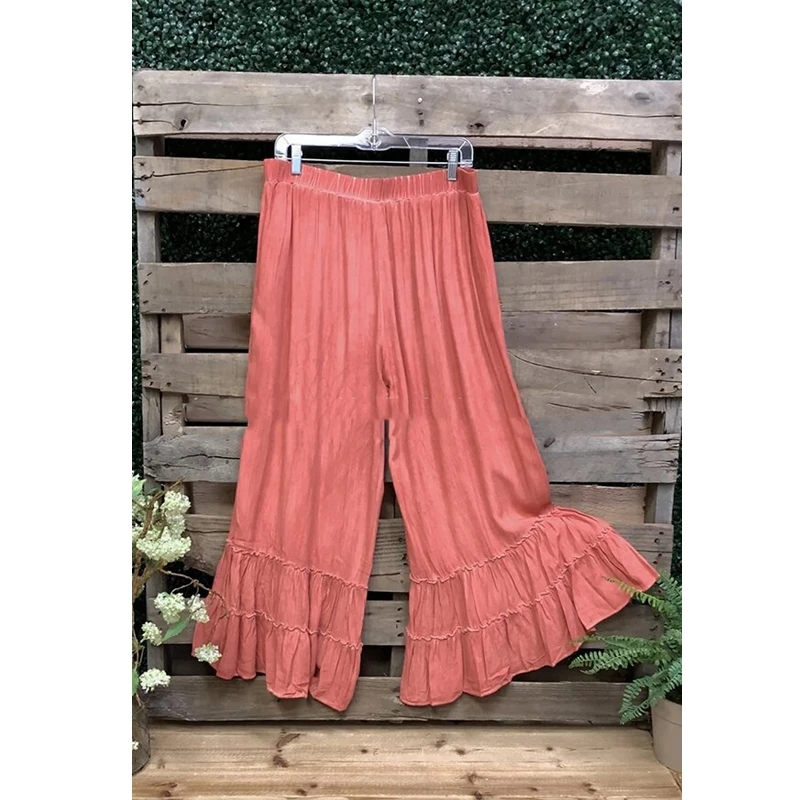 Lugentolo Ruffle Pants Women Mid Waist Straight Spring/Autumn Loose Bohemian Vacation Trousers
Lugentolo Ruffle Pants Women Mid Waist Straight Spring/Autumn Loose Bohemian Vacation Trousers