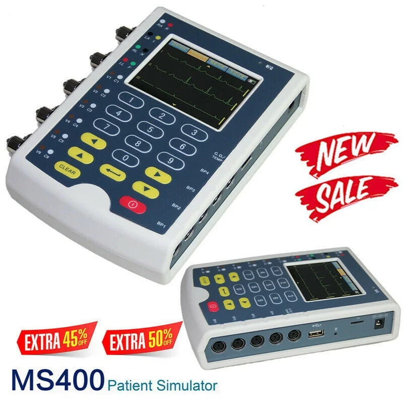MS400 сенсорный экран имитатор ЭКГ аритмия и кардиостимулятор RESP TEMP IBP имитация