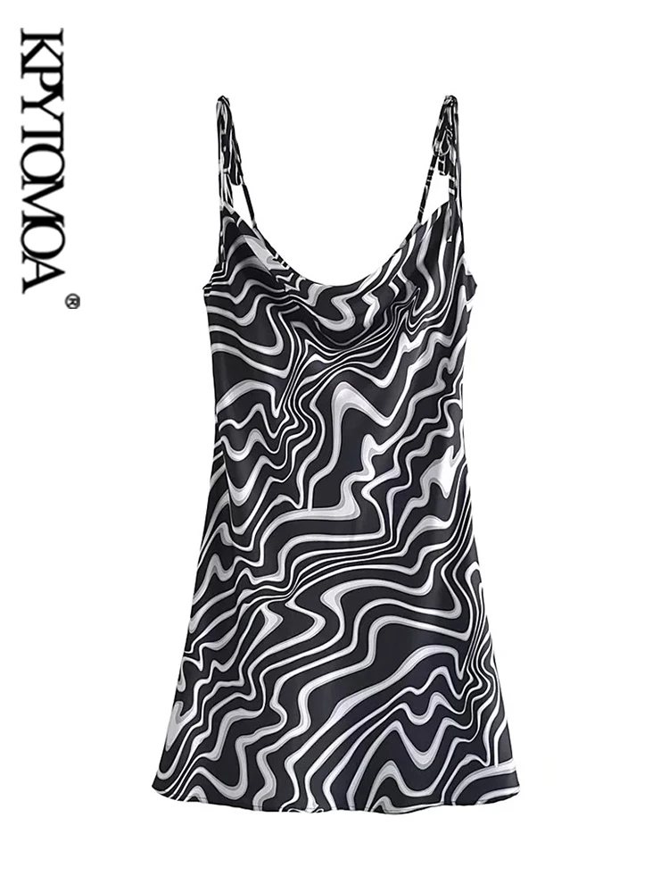 KPYTOMOA Women 2021 Fashion With Tied Printed Mini Dress Vintage Backless Thin Straps Female Dresses Vestidos Mujer 
KPYTOMOA Women 2021 Fashion With Tied Printed Mini Dress Vintage Backless Thin Straps Female Dresses Vestidos Mujer
