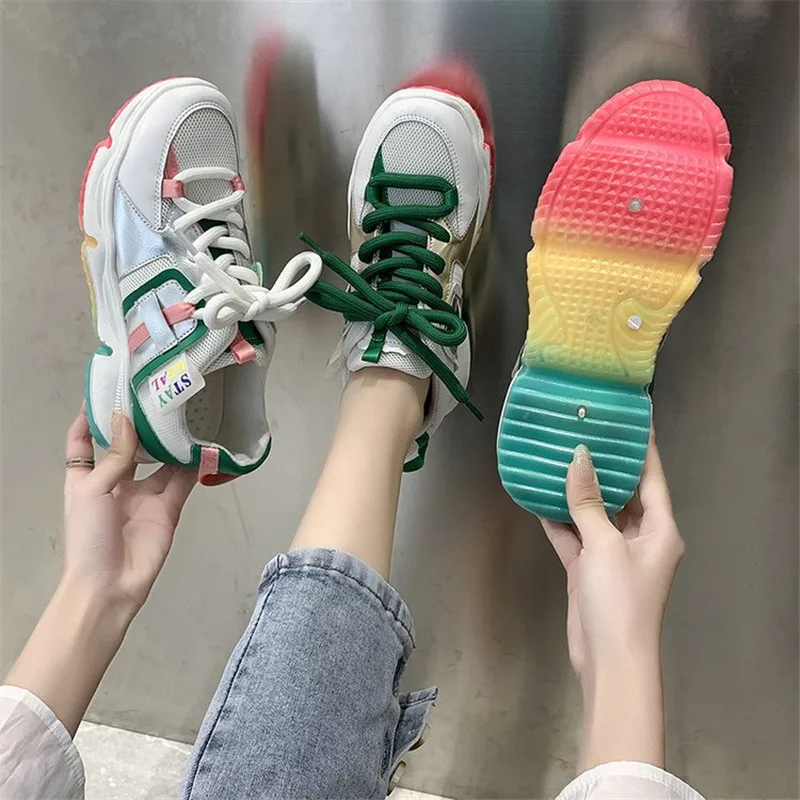 Women's Chunky Sneakers 2020 Fashion Women Platform Shoes Lace Up Mesh breathable Vulcanize Shoes Female Trainers Dad Shoes
Women's Chunky Sneakers 2020 Fashion Women Platform Shoes Lace Up Mesh breathable Vulcanize Shoes Female Trainers Dad Shoes