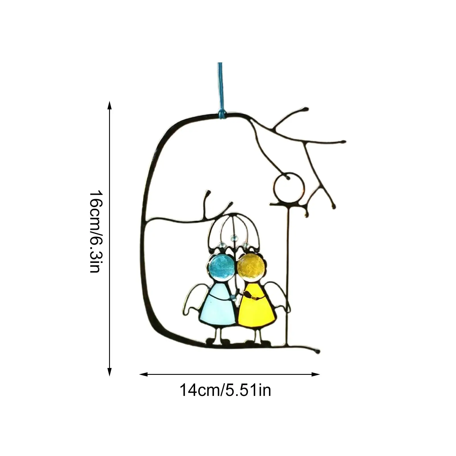 Stained Glass Window Wall Hanging Decor Adorable Angel Couple Triple Friends under Umbrella Home Art Ornament Birthday Gifts 
Stained Glass Window Wall Hanging Decor Adorable Angel Couple Triple Friends under Umbrella Home Art Ornament Birthday Gifts