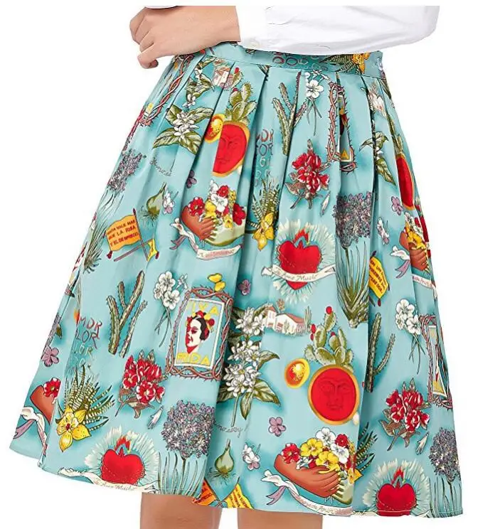 MISSKY Summer Women Skirt Printed Vintage High Waisted Pleated A-line Midi Skirt For Female
MISSKY Summer Women Skirt Printed Vintage High Waisted Pleated A-line Midi Skirt For Female