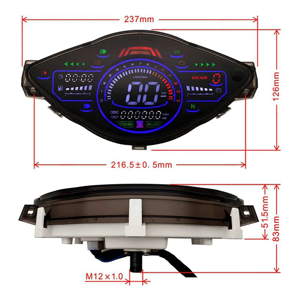 Universal Motorcycle LCD Speedometer Digital Odemeter Meter Tachometer Gauge Motorcycles Parts For 1 2 4 Cylinder
Universal Motorcycle LCD Speedometer Digital Odemeter Meter Tachometer Gauge Motorcycles Parts For 1 2 4 Cylinder