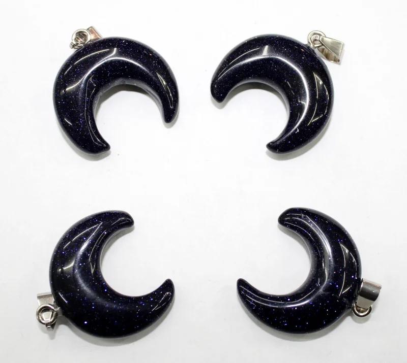 12pcs Fashion Vintage Natural Stone crystal Big Horn Shaped Crescent Moon pendant for DIY Jewelry Making Accessories 30*24mm | Украшения и