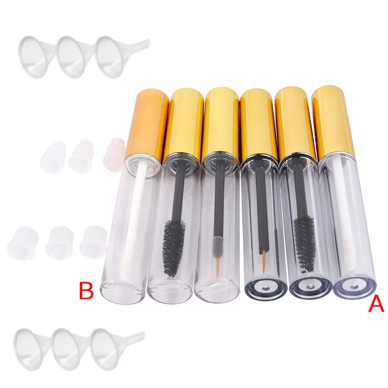 

1 Pcs Wand Funnels Rubber Inserts DIY Container Eyelash tube + 1x Eyeliner tube + 1x Lip Gloss tube Empty Cosmetic Tube with