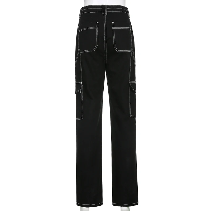 Pockets Patchwork Baggy Jeans Fashion Streetwear 100% Cotton Women Denim Trouser Loose Cargo Pants Korean Jeans Harajuku 
Pockets Patchwork Baggy Jeans Fashion Streetwear 100% Cotton Women Denim Trouser Loose Cargo Pants Korean Jeans Harajuku