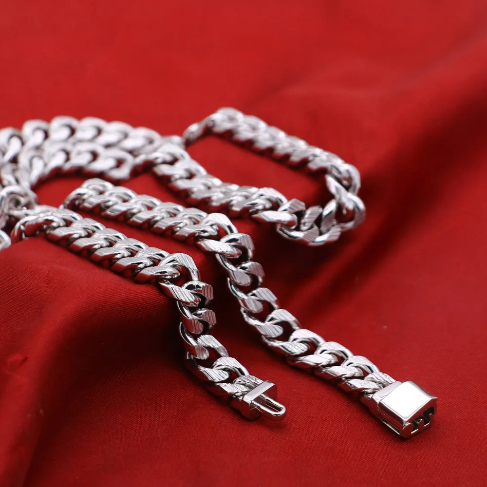 Personality Cool Men Necklace Wide10MM 925 Sterling Silver Cuban Male Chain Waves Men Link Chain Fashion New Jewelry Gift
Personality Cool Men Necklace Wide10MM 925 Sterling Silver Cuban Male Chain Waves Men Link Chain Fashion New Jewelry Gift