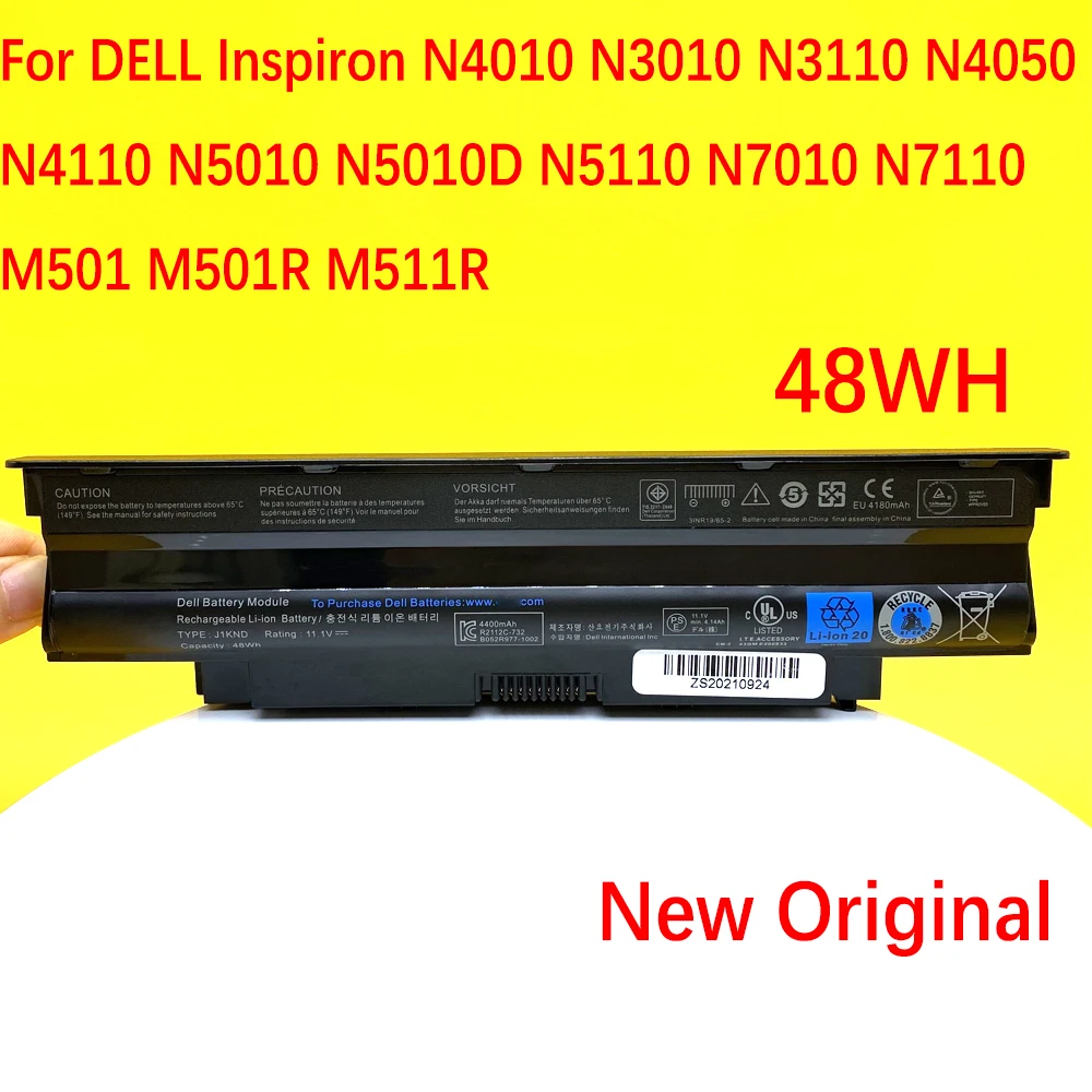 

J1KND 4060mAh New Original Laptop Battery For DELL Inspiron N4010 N3010 N3110 N4110 N5010 N5010D N5110 N7010 N7110 11.1V 48WH