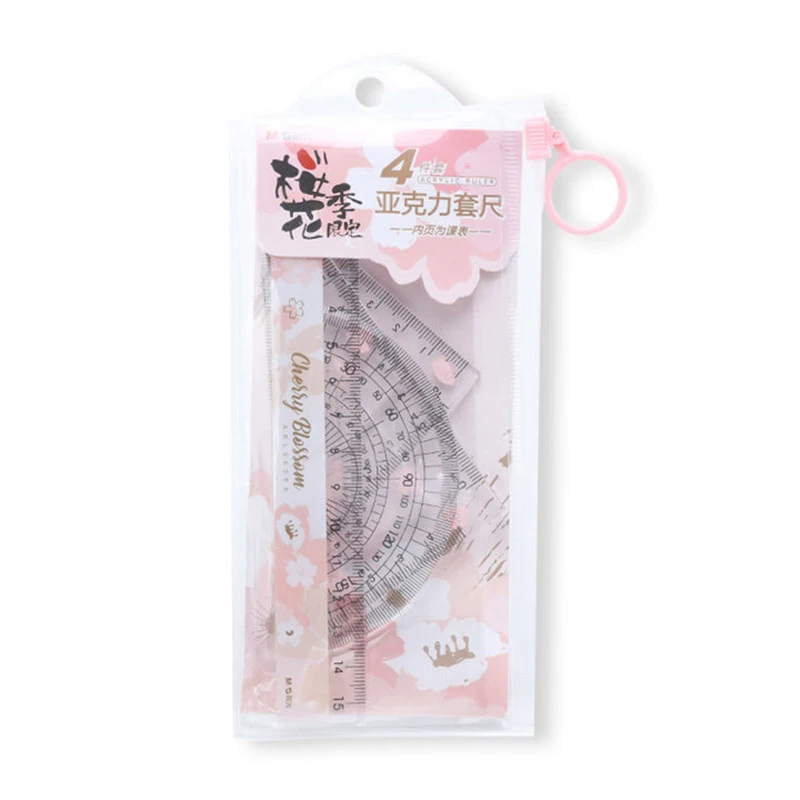M&G Sakura Season Series Acrylic Ruler 4-Piece Set 4 Different Measuring Tools Kawaii Office Study Painting Stationery
M&G Sakura Season Series Acrylic Ruler 4-Piece Set 4 Different Measuring Tools Kawaii Office Study Painting Stationery