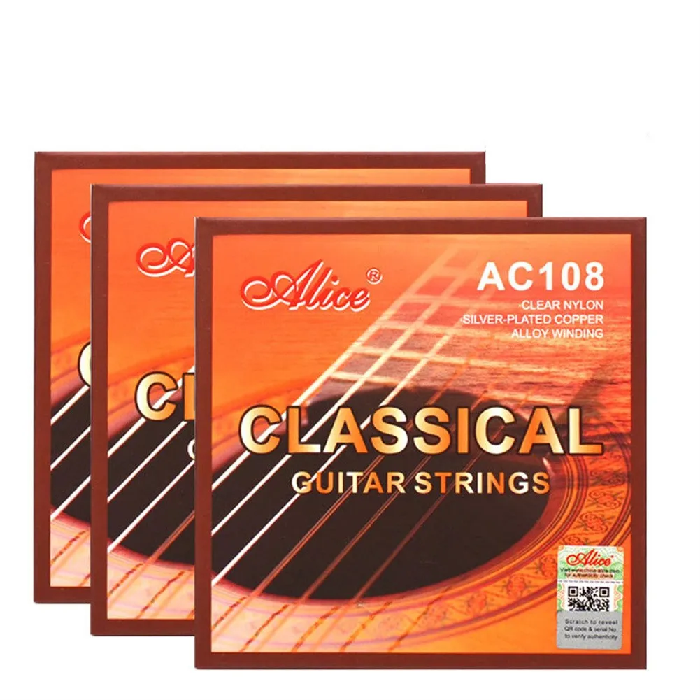Alice AC108-N Classical Guitar Strings Nylon Silver Plated Copper 6 String Set Classical Instruments Guitars Accessories Parts
Alice AC108-N Classical Guitar Strings Nylon Silver Plated Copper 6 String Set Classical Instruments Guitars Accessories Parts