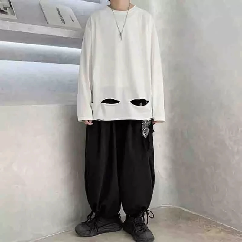 T-shirt fashion solid color loose dark style lovers t Long Sleeve T bottomed shirt men's casual ins broken hole autumn T-shirt
T-shirt fashion solid color loose dark style lovers t Long Sleeve T bottomed shirt men's casual ins broken hole autumn T-shirt