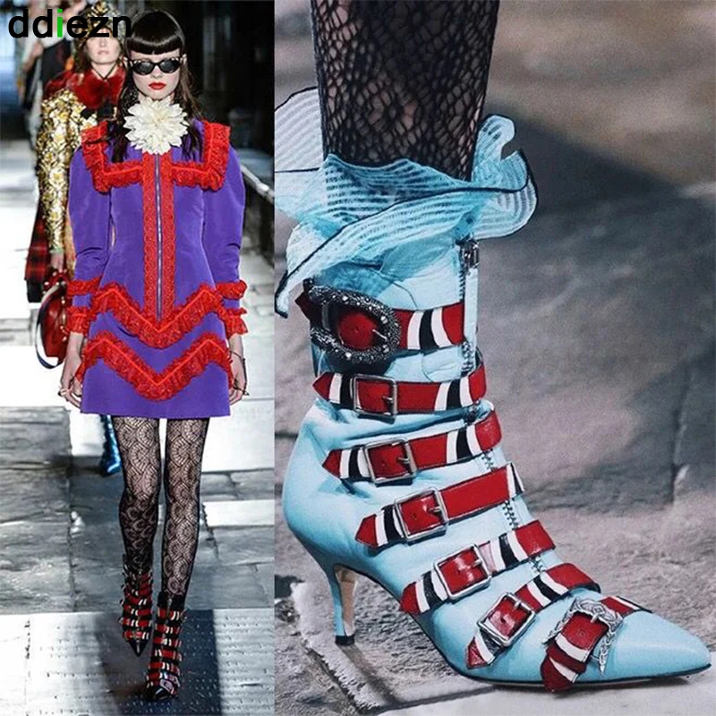 Women Modern Boots 2022 Gladiator Big Size Fashion Buckle Strap Pointed Toe Short Ankle Boots Ladies High Heels Female Shoes
Women Modern Boots 2022 Gladiator Big Size Fashion Buckle Strap Pointed Toe Short Ankle Boots Ladies High Heels Female Shoes