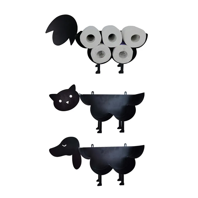 Decorative Toilet Paper Holder Sheep Cat Dog Paper Roll Holder Creative Wrought Iron Tissue Rack Black Bathroom Shelf Organizer
Decorative Toilet Paper Holder Sheep Cat Dog Paper Roll Holder Creative Wrought Iron Tissue Rack Black Bathroom Shelf Organizer