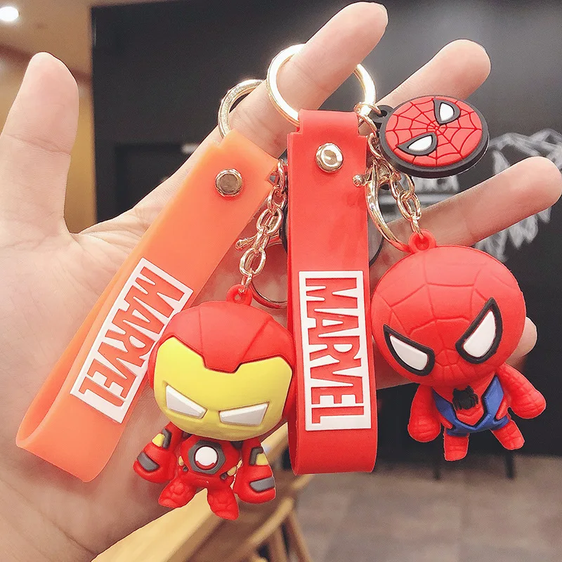 

Marvel Avengers Q-version Iron Spider Man Captain America Hulk Thor Keychain Pendant Doll Gifts Model Anime Figures Collect